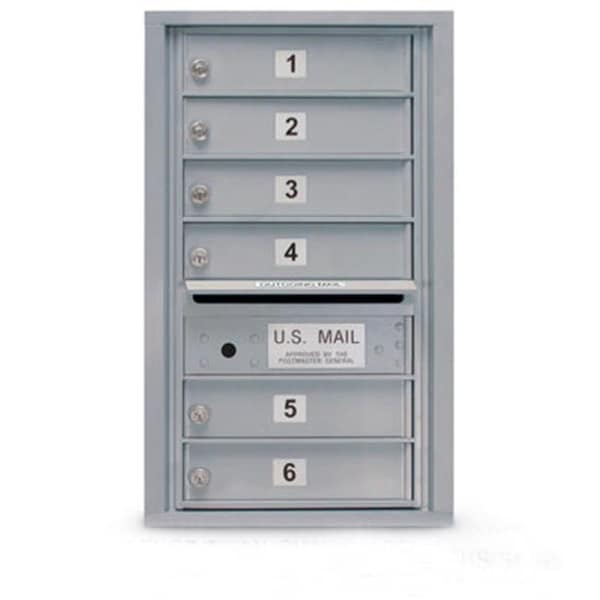Postal Products Unlimited N1029453SND 6 Door Standard 4C Mailbox - Sandstone N1029453SND - main